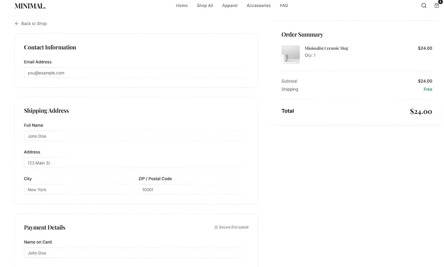 Minimal premium eCommerce platform